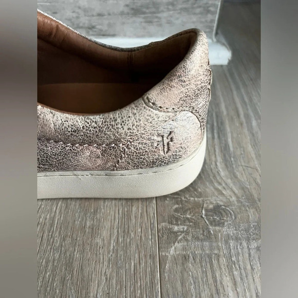 Frye Womens Lena Zip Moonlight Leather Low Sneaker Pink Silver - Size 7 - Picture 9 of 10